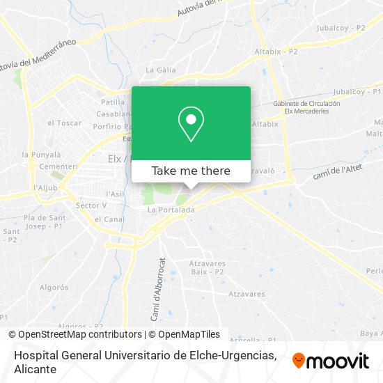 Hospital General Universitario de Elche-Urgencias map