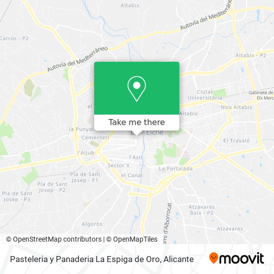 mapa Pasteleria y Panaderia La Espiga de Oro