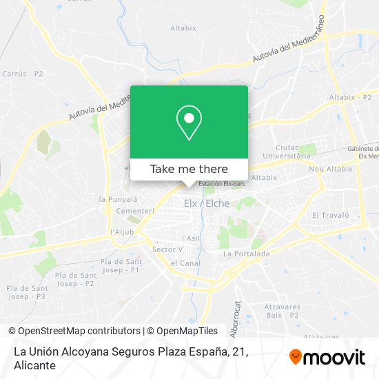 mapa La Unión Alcoyana Seguros Plaza España, 21