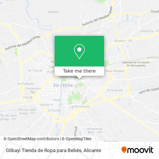 Glibayi Tienda de Ropa para Bebés map