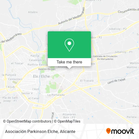 Asociación Parkinson Elche map