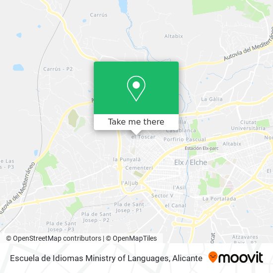 Escuela de Idiomas Ministry of Languages map