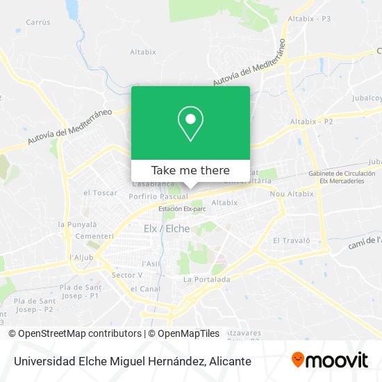 Universidad Elche Miguel Hernández map