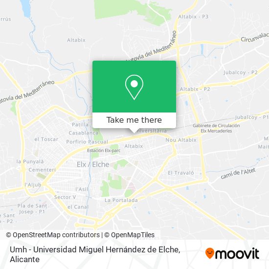 Umh - Universidad Miguel Hernández de Elche map