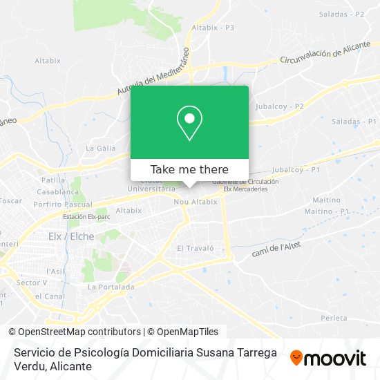 Servicio de Psicología Domiciliaria Susana Tarrega Verdu map