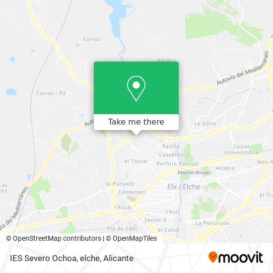 IES Severo Ochoa, elche map