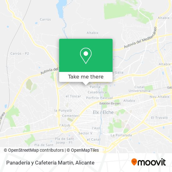 Panadería y Cafetería Martín map