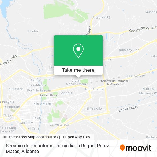 Servicio de Psicología Domiciliaria Raquel Pérez Matas map