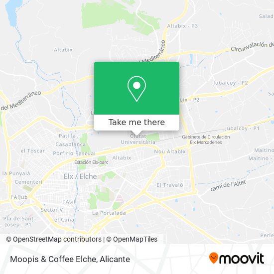 mapa Moopis & Coffee Elche