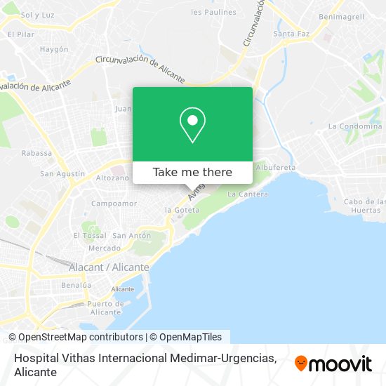 Hospital Vithas Internacional Medimar-Urgencias map