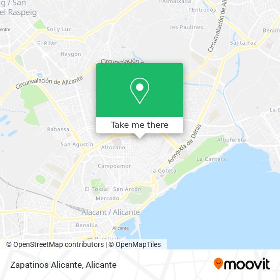 mapa Zapatinos Alicante