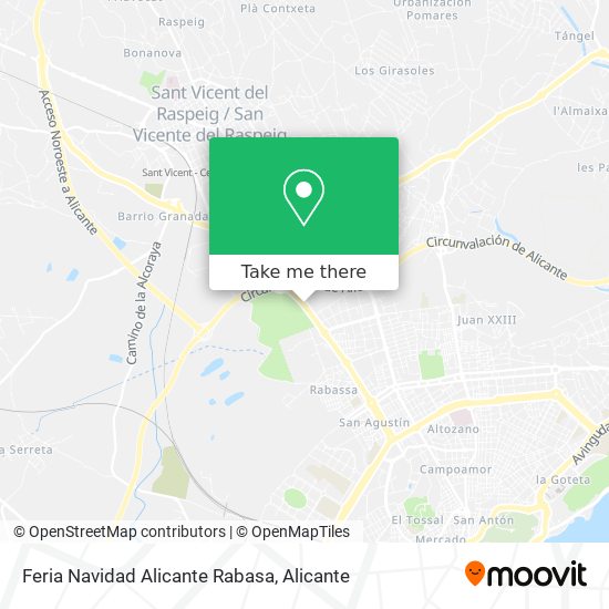 Feria Navidad Alicante Rabasa map