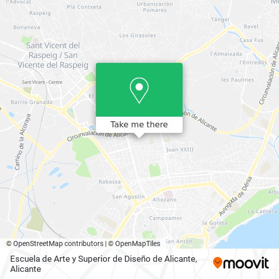 Escuela de Arte y Superior de Diseño de Alicante map