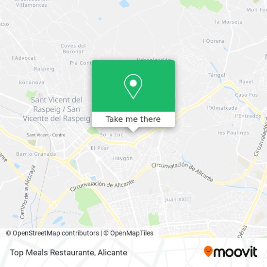 mapa Top Meals Restaurante