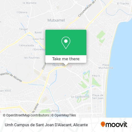 mapa Umh Campus de Sant Joan D'Alacant