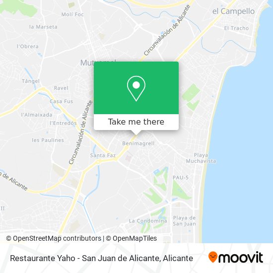 Restaurante Yaho - San Juan de Alicante map