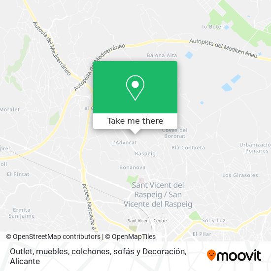 Outlet, muebles, colchones, sofás y Decoración map