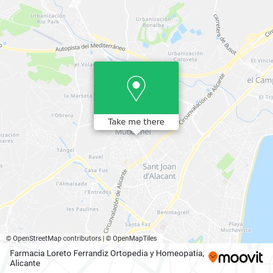 mapa Farmacia Loreto Ferrandiz Ortopedia y Homeopatia