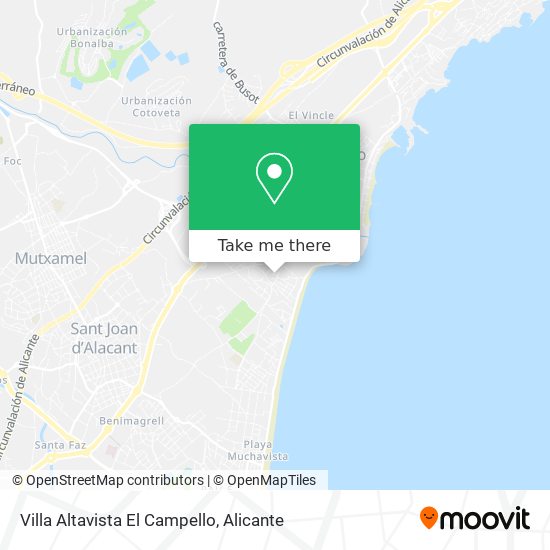 Villa Altavista El Campello map