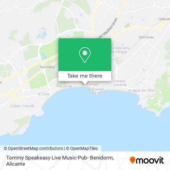 Tommy Speakeasy Live Music-Pub- Benidorm map