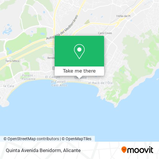 Quinta Avenida Benidorm map