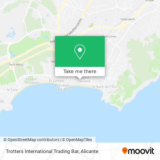 mapa Trotters International Trading Bar