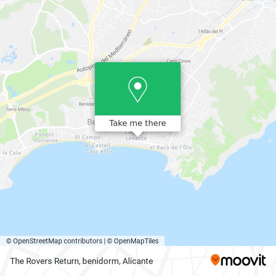The Rovers Return, benidorm map