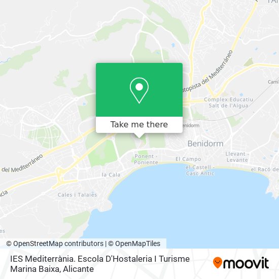 IES Mediterrània. Escola D'Hostaleria I Turisme Marina Baixa map