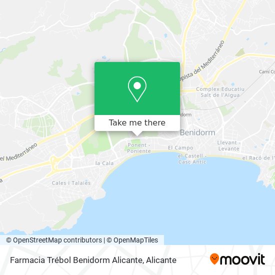 Farmacia Trébol Benidorm Alicante map