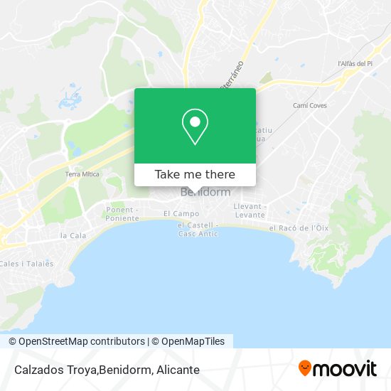 Calzados Troya,Benidorm map