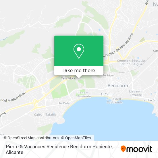 Pierre & Vacances Residence Benidorm Poniente map