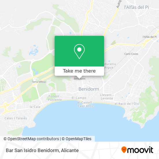 Bar San Isidro Benidorm map