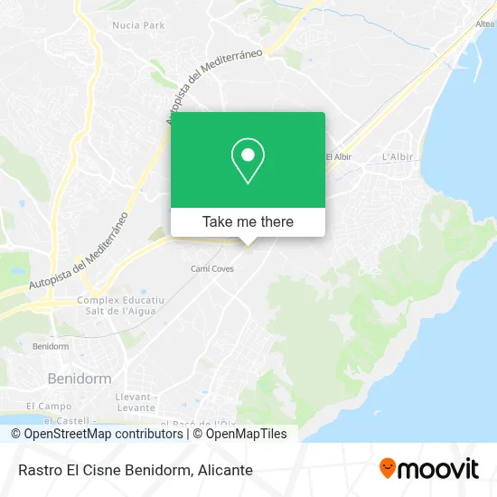 Rastro El Cisne Benidorm map