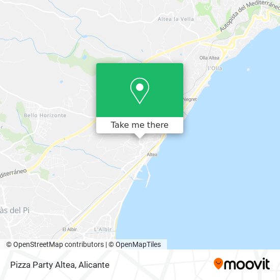 mapa Pizza Party Altea