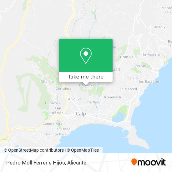 Pedro Moll Ferrer e Hijos map