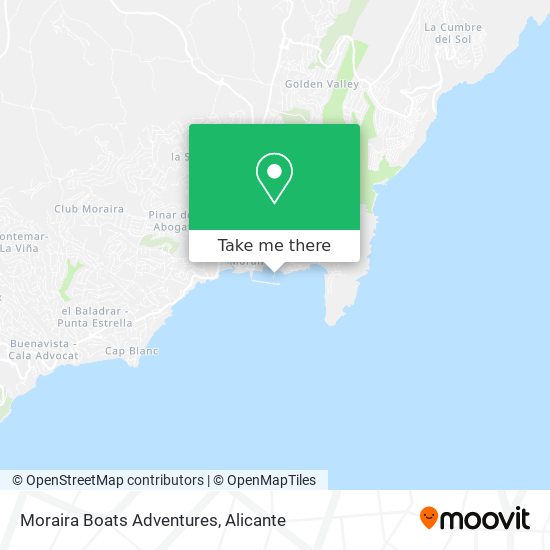 Moraira Boats Adventures map