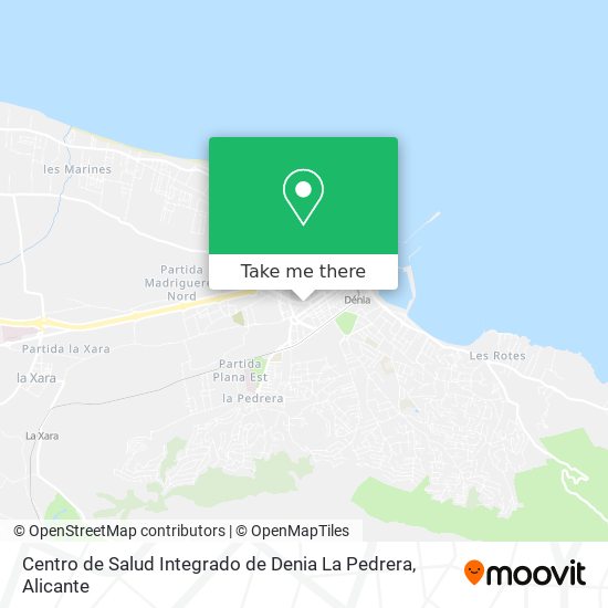 mapa Centro de Salud Integrado de Denia La Pedrera