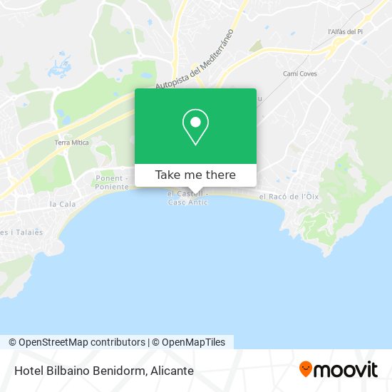 Hotel Bilbaino Benidorm map