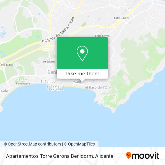 Apartamentos Torre Gerona Benidorm map