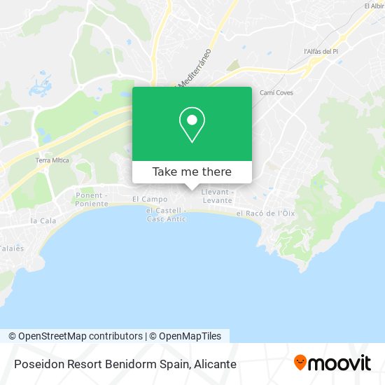 mapa Poseidon Resort Benidorm Spain