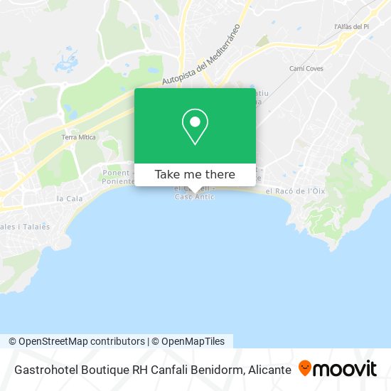 Gastrohotel Boutique RH Canfali Benidorm map