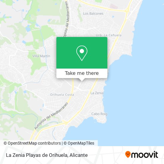 La Zenia Playas de Orihuela map