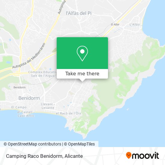 Camping Raco Benidorm map