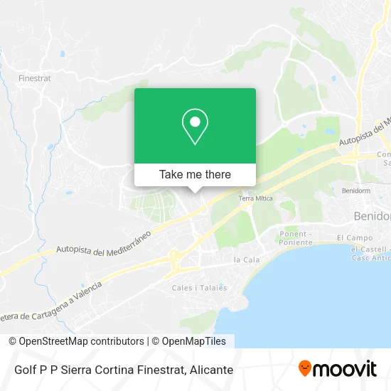 Golf P P Sierra Cortina Finestrat map