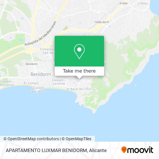 APARTAMENTO LUXMAR BENIDORM map