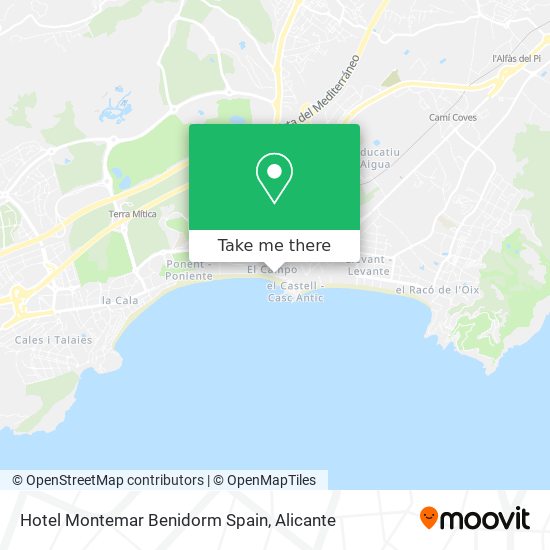 Hotel Montemar Benidorm Spain map