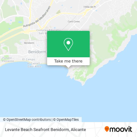 Levante Beach Seafront Benidorm map