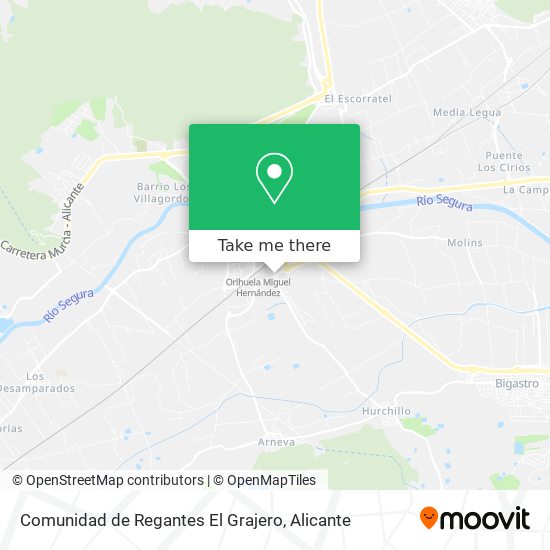 Comunidad de Regantes El Grajero map