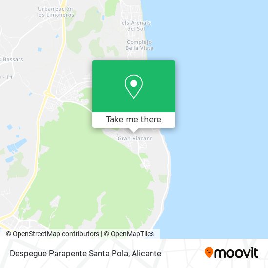 Despegue Parapente Santa Pola map