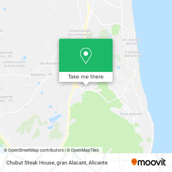 Chubut Steak House, gran Alacant map